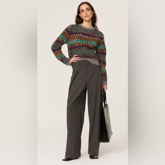 Maison Margiela Grey Blurred Fair Isle Sweater. Size XL - Picture 1 of 12